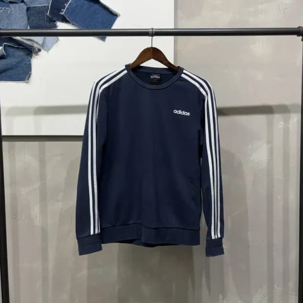 (105) 아디다스 스트릿 캐주얼 네이비 프린팅 맨투맨 긴팔 티