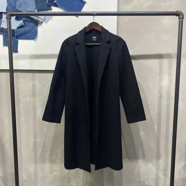 (90) 자라 ZARA 여성 캐주얼 오픈 롱코트