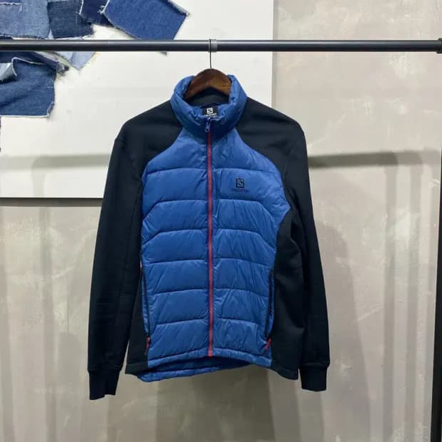 (100) 살로몬 등산 아웃도어 배색 구스다운 경량패딩 자켓