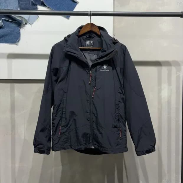(95) 블랙야크 등산 아웃도어 자수 후드 바람막이 자켓