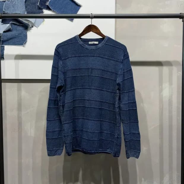 (100) 망고 캐주얼 스트릿 패턴 라운드 니트