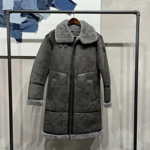 (100) 버커루 밀리터리 캐주얼 투웨이 맥시 롱 무스탕 자켓