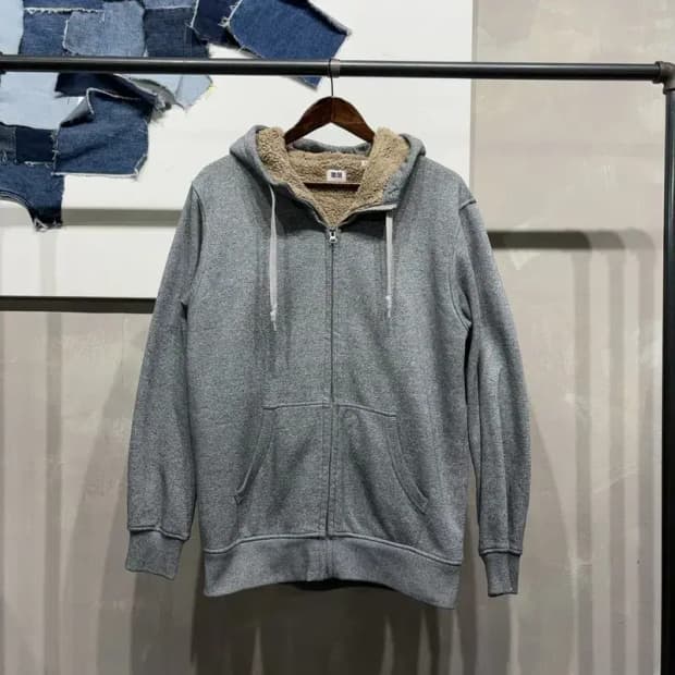 (105) 유니클로 캐주얼 양털 후리스 기모 후드집업 자켓