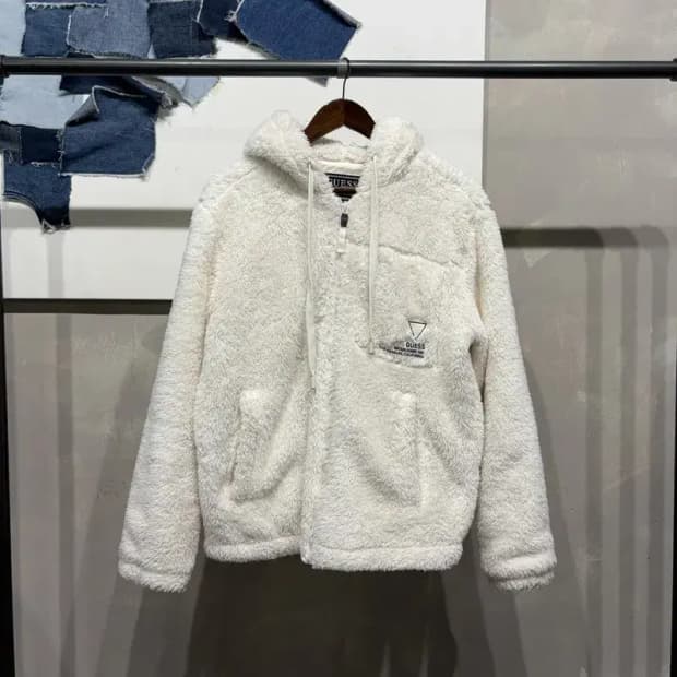 (95) 게스 캐주얼 양털 뽀글이 후리스 후드집업 자켓