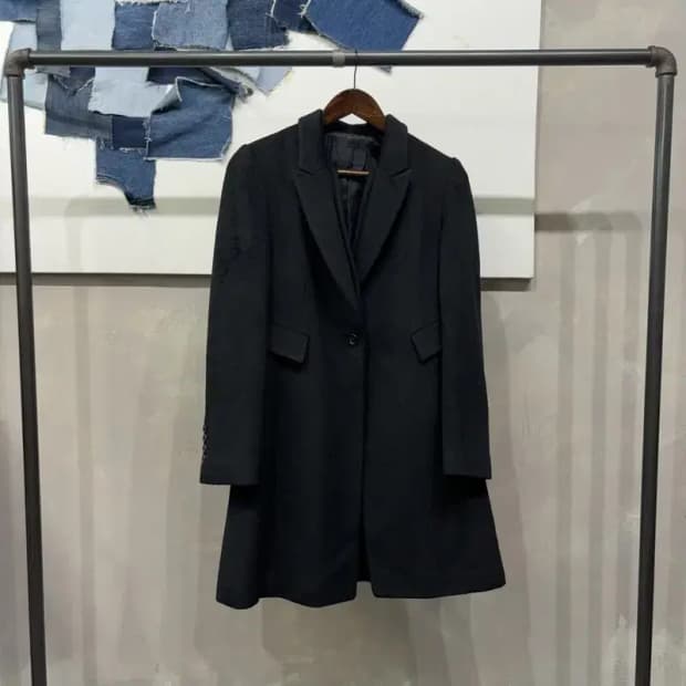 (80) 마인 한섬 여성 캐주얼 캐시미어 싱글버튼 롱코트