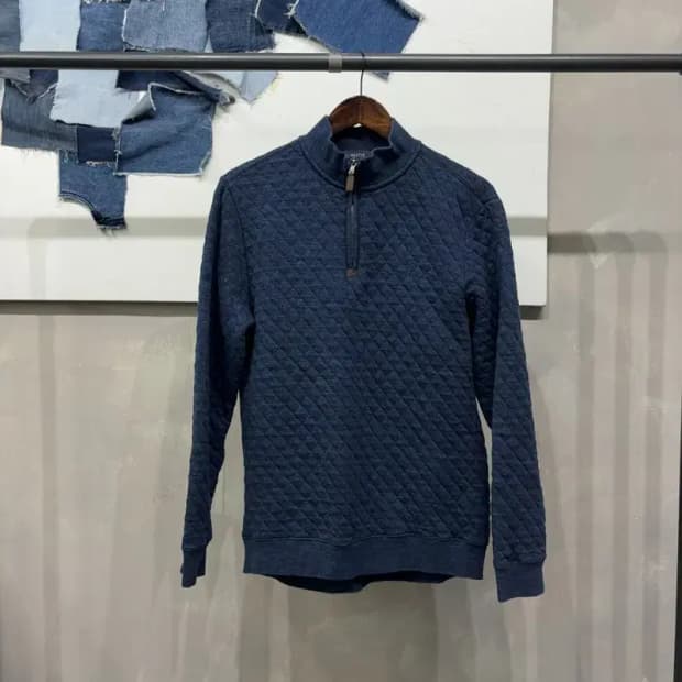 (100) 헤지스 클래식 캐주얼 누빔 반집업 맨투맨 긴팔 티