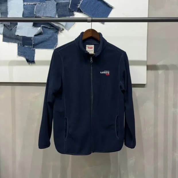 (95) 리바이스 여성 캐주얼 네이비 후리스 플리츠 자켓