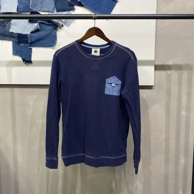 (95) 빈폴 바이크리페어샵 캐주얼 네이비 맨투맨 긴팔 티