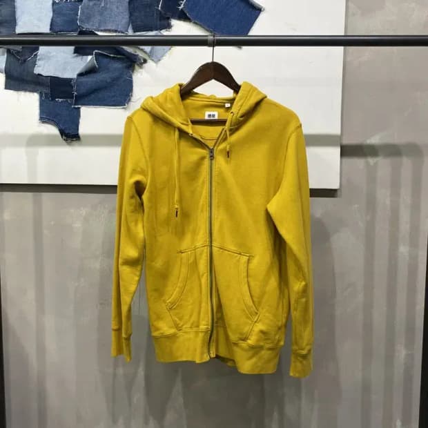 (100) 유니클로 캐주얼 옐로우 후드집업 자켓
