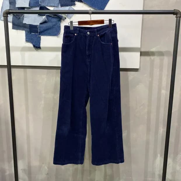 (26인치) 에잇세컨즈 여성 캐주얼 네이비 코듀로이 골덴 팬츠 바지