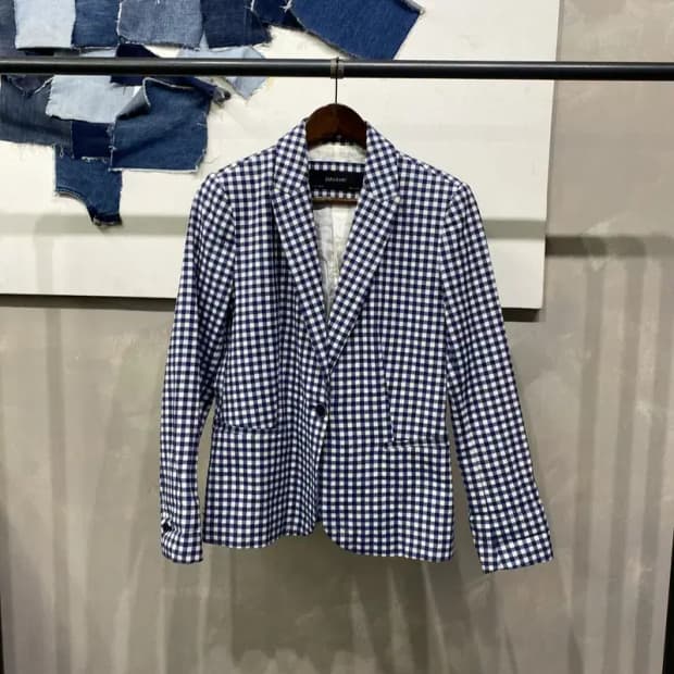 (95) 자라 ZARA 여성 체크 싱글버튼 블레이저 자켓