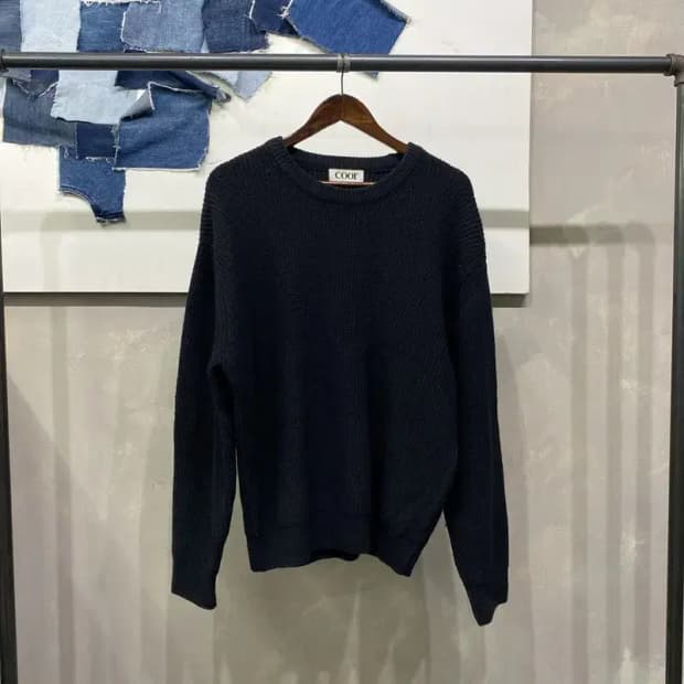 (100) 쿠어 캐주얼 캐시미어 라운드 니트