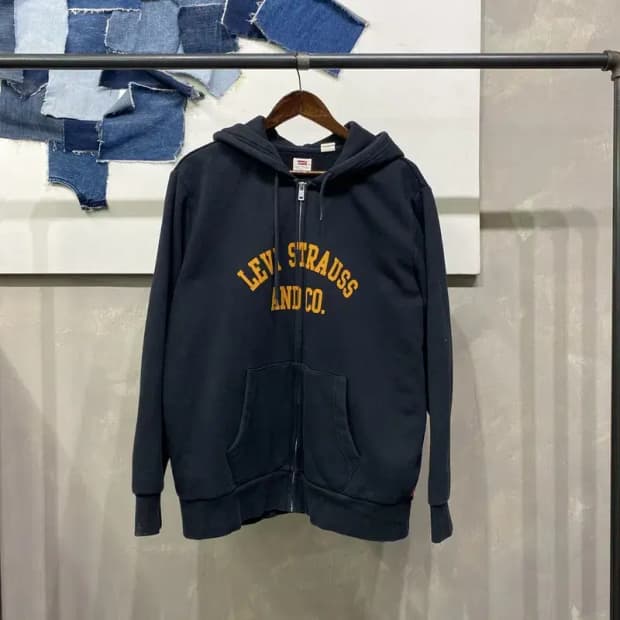 (105) 리바이스 빈티지 캐주얼 프린팅 기모 후드집업 자켓