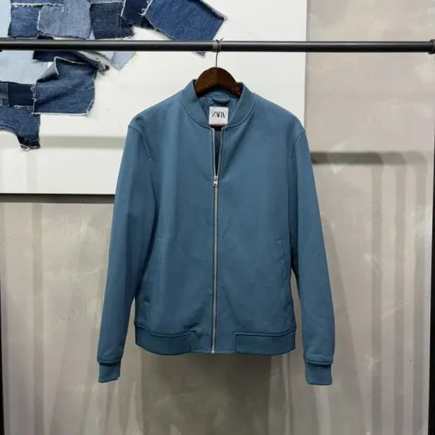 (100) 자라 ZARA 캐주얼 블루종 자켓