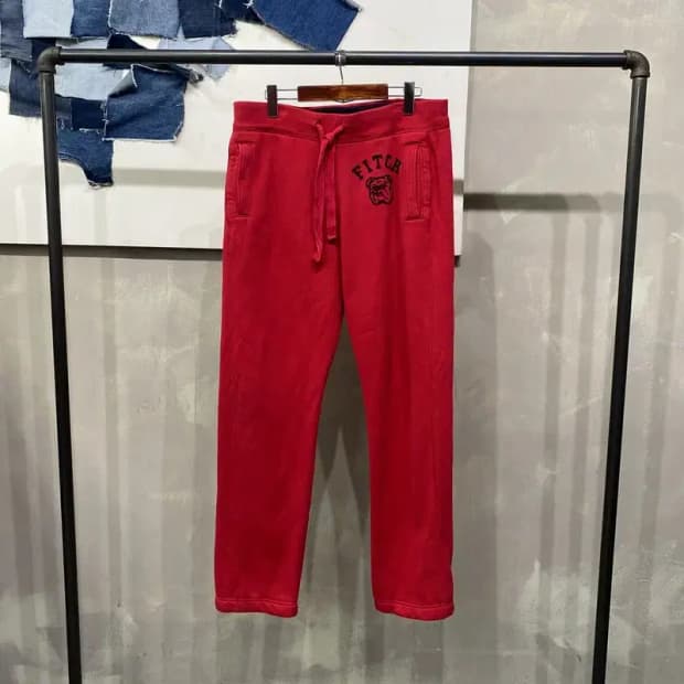 (32~34인치) 아베크롬비 캐주얼 불독 자수 밴딩 기모 운동바지