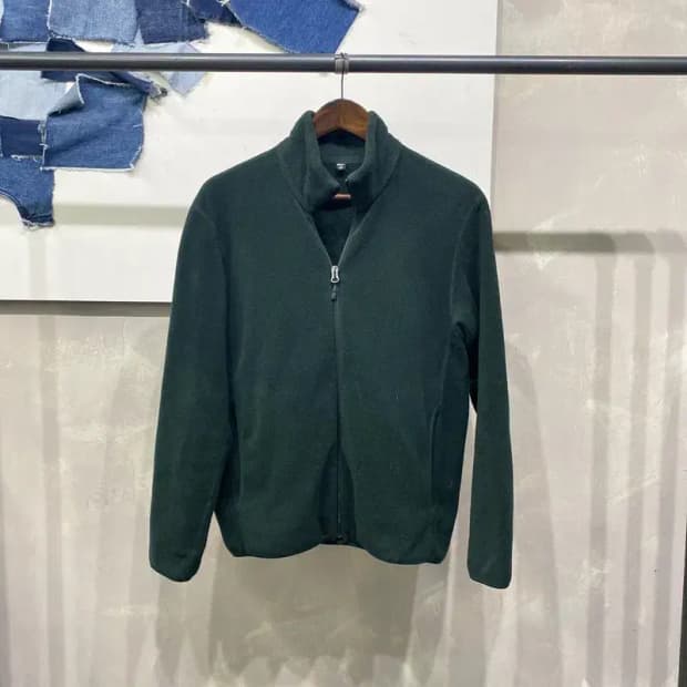 (95) 유니클로 캐주얼 그린 후리스 플리츠 자켓