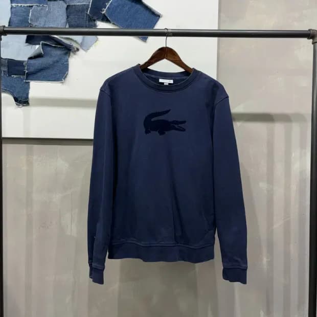 (105) 라코스테 캐주얼 빅로고 프린팅 기모 맨투맨 긴팔 티