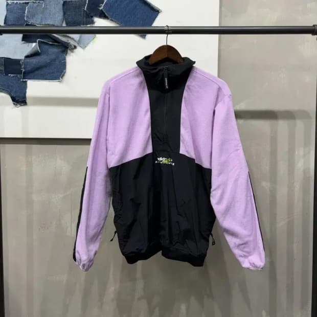 (95) 아디다스 스트릿 퍼플 반집업 아노락 후리스 자켓