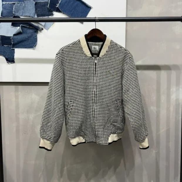 (95) 라코스테 서광 여성 빈티지 체크 블루종 자켓