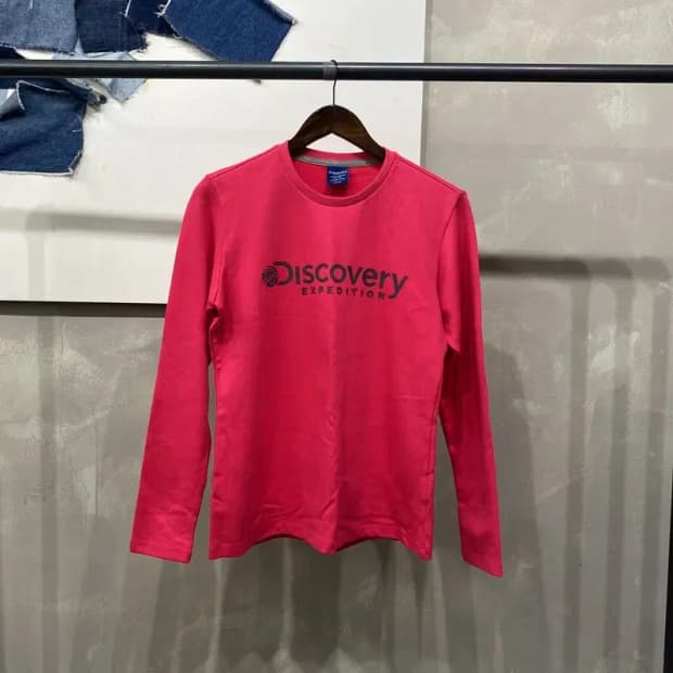 (100) 디스커버리 여성 아웃도어 캐주얼 빅프린팅 긴팔 티