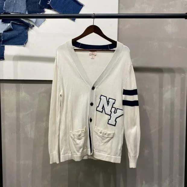 (100) 브룩스브라더스 캐주얼 소매라인 자수 니트 가디건