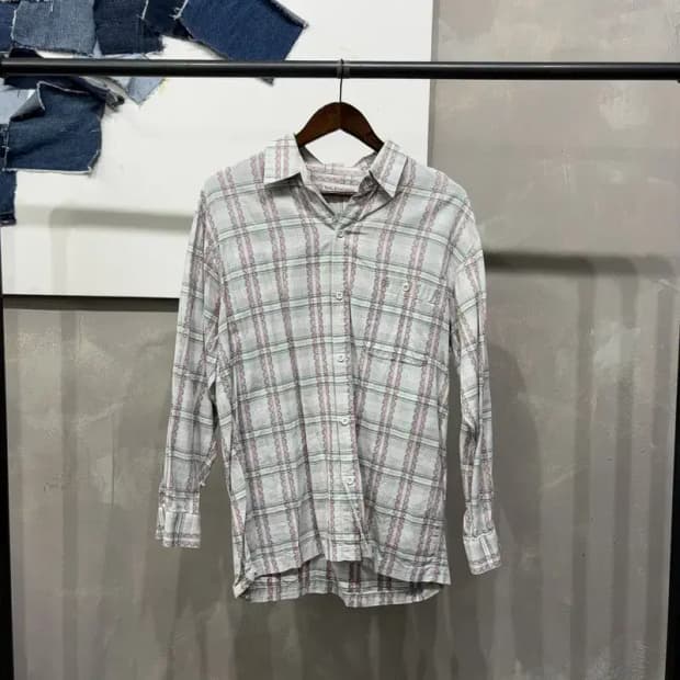 (105) 발렌시아가 명품 빈티지 체크 패턴 셔츠 남방