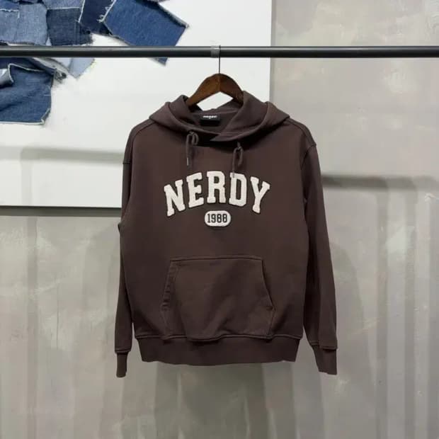 (90) 널디 여성 캐주얼 스트릿 자수 후드티