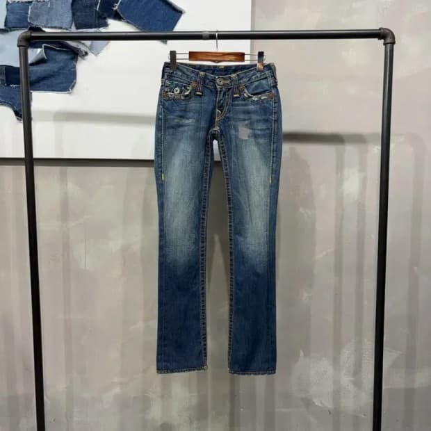 (24인치) 트루릴리젼 여성 Y2K 워싱 청바지 데님팬츠