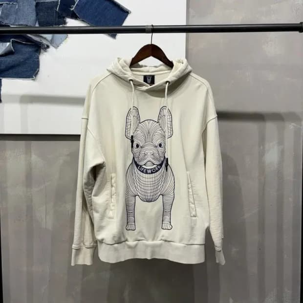 (105) 라이프워크 스트릿 캐주얼 불독프린팅 후드티
