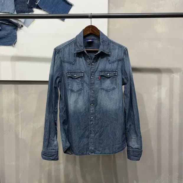 (95) 디키즈 스트릿 웨스턴 투포켓 데님 셔츠 청남방
