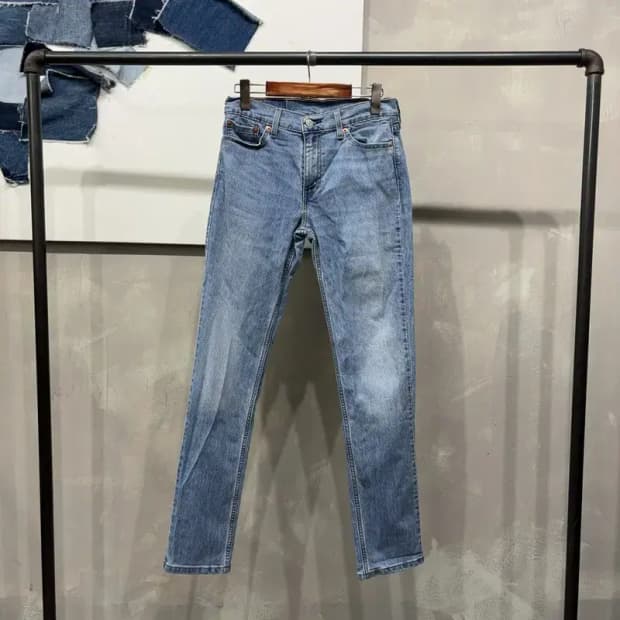 (30인치) 리바이스 511 캐주얼 스판 워싱 연청바지 데님팬츠