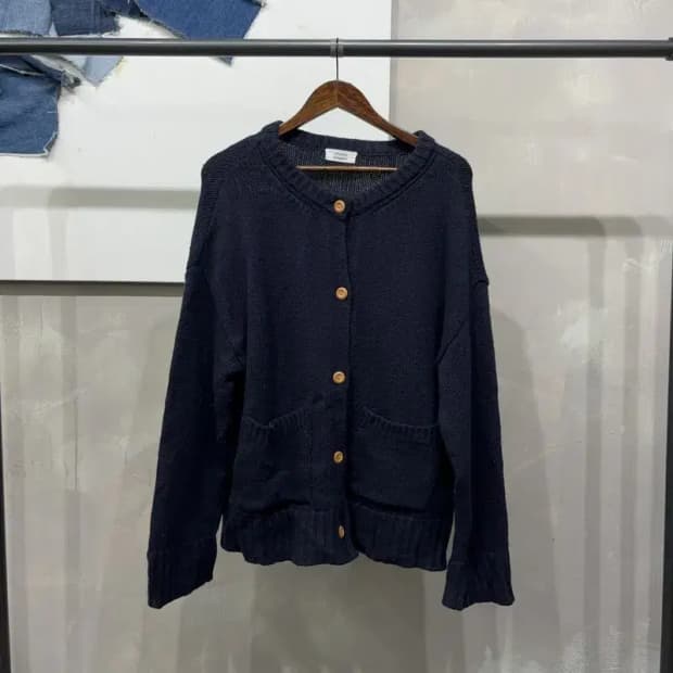 (F) 스튜디오톰보이 여성 캐주얼 네이비 니트 가디건