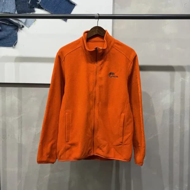 (100) 네파 등산 아웃도어 오렌지 후리스 플리츠 자켓