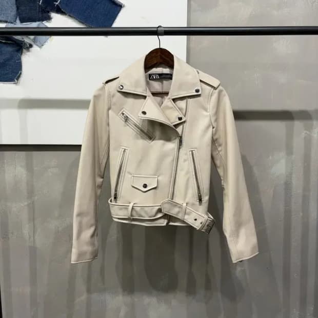 (85) 자라 ZARA 여성 캐주얼 인조가죽 라이더 자켓