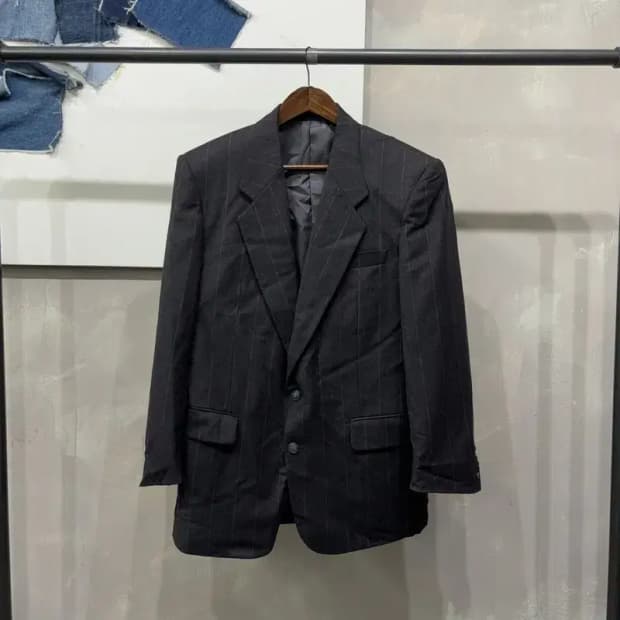 (95) 입생로랑 빈티지 캐시미어 울 스트라이프 블레이저 자켓