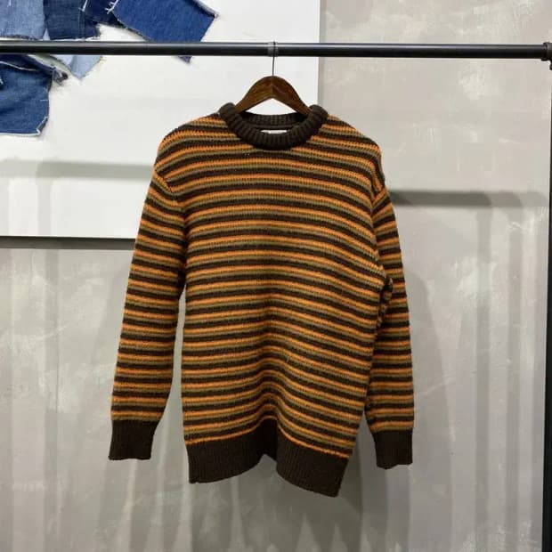 (100) 자라 ZARA 캐주얼 스트라이프 라운드 니트