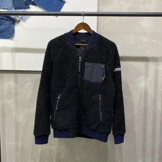 (95) 내셔널지오그래픽 캐주얼 아웃도어 와펜 뽀글이 후리스 자켓