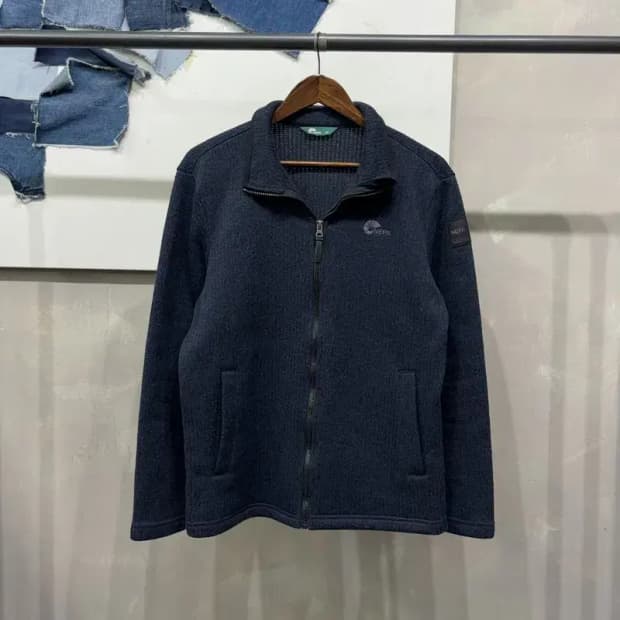 (100) 네파 등산 아웃도어 네이비 플리츠 후리스 자켓