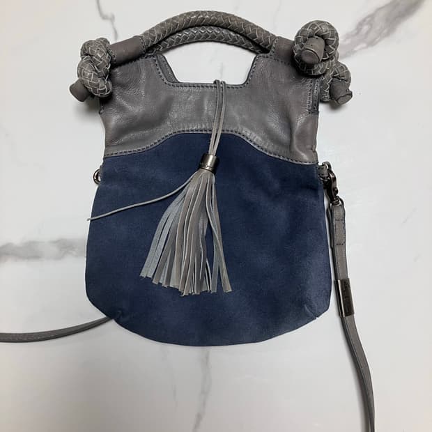 Foly + Corina 스웨이드 미니 시티백 토트백 폴드 크로스백