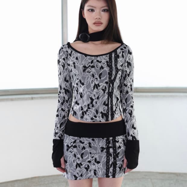 Sheismiae floral Jacquard Top