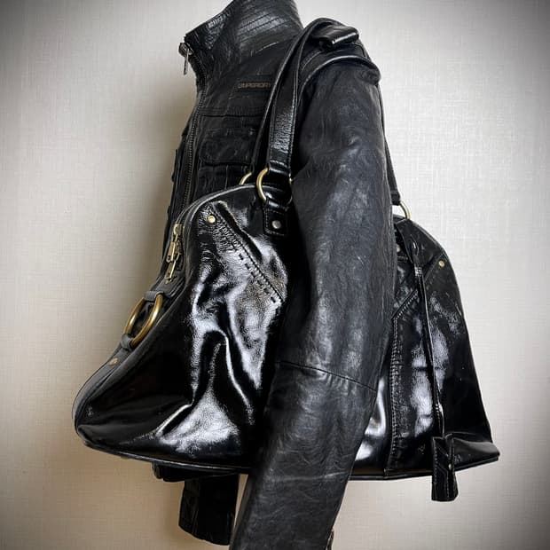 생로랑 레더백 - 숄더백  (블랙유광)