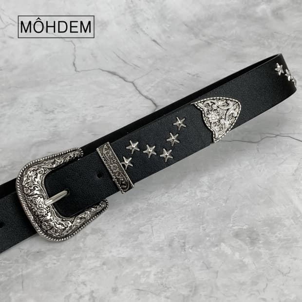 [Unisex] 웨스턴 스타 스터드 벨트