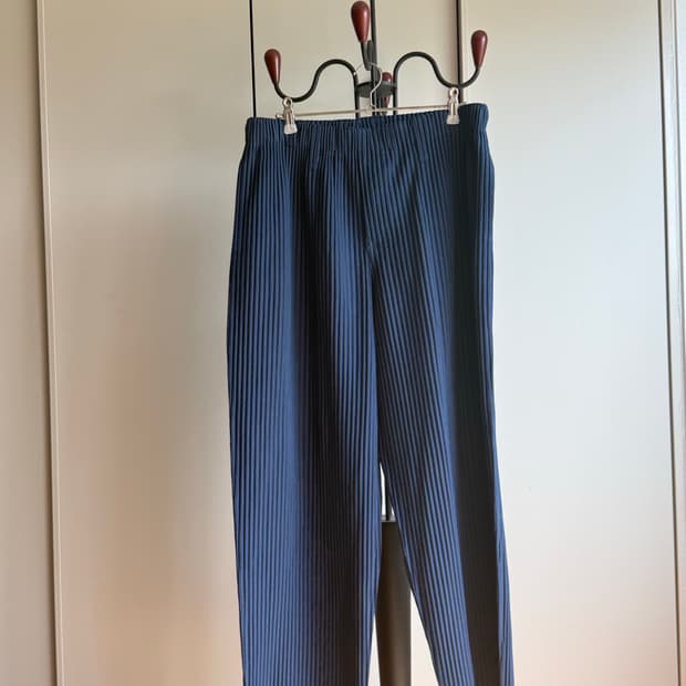 [3] Homme Plisse Straight Pants Blue