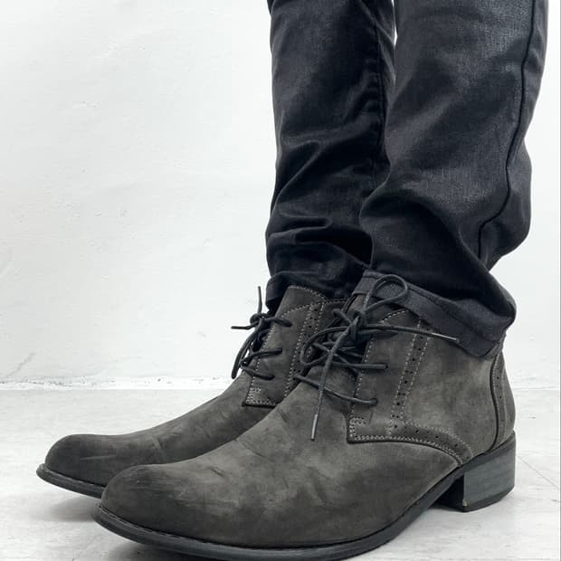 Katharine Hamnett Side Zip Suede Derby B