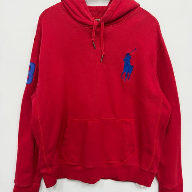 폴로랄프로렌 레드 후드티