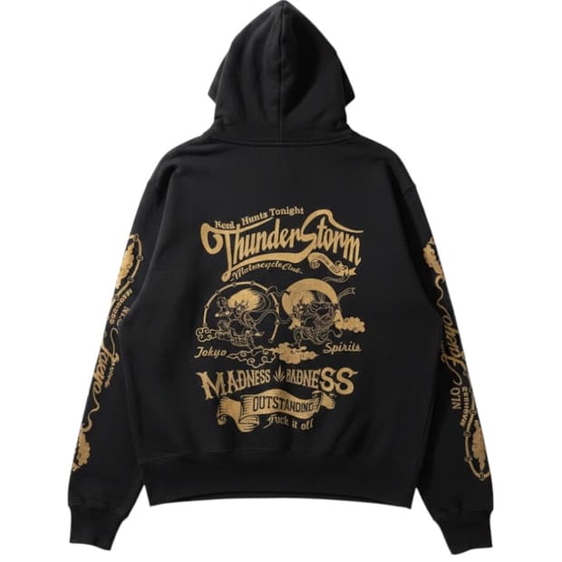 Vintage Oriental 風神 雷神 풍신 뇌신 Hood Zipup