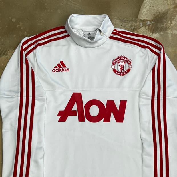95 아디다스 맨체스터 유나이티드 화이트 트레이닝 탑