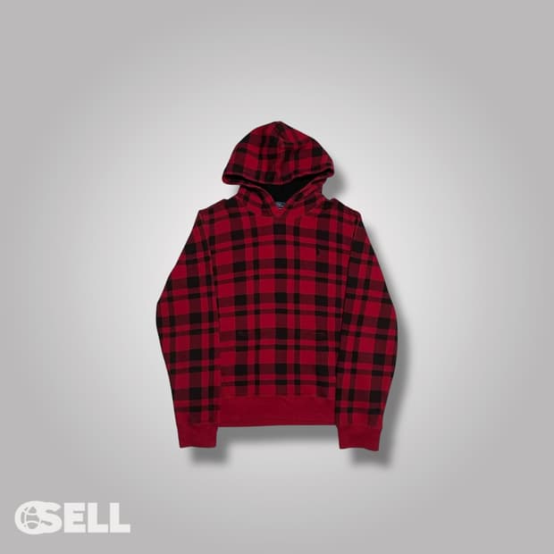 폴로 체크 후드티