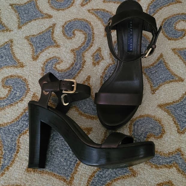 폴로 랄프로렌 컬렉션 퍼플라벨 여성 가죽샌들 235(6.5)