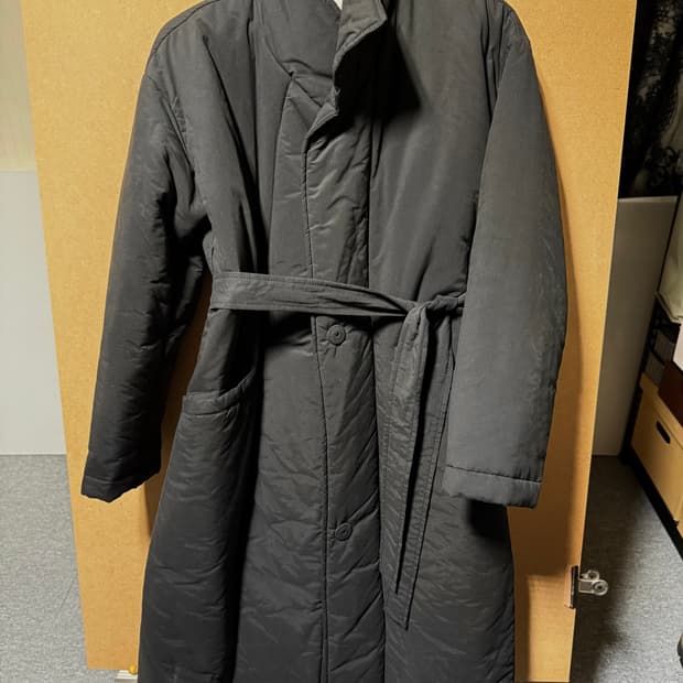 MURMURING 블랙 롱 패딩 코트